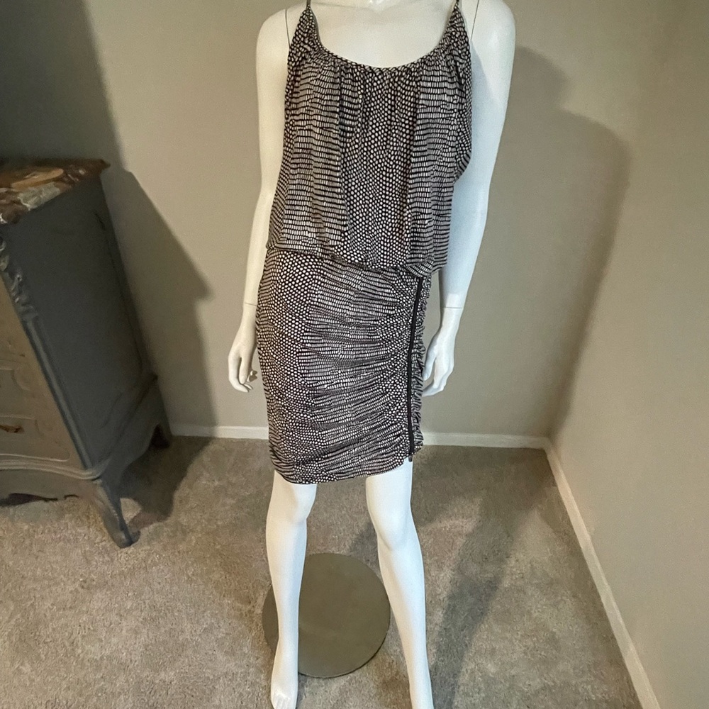 BCBGMaxAzria Brown and Cream Dress